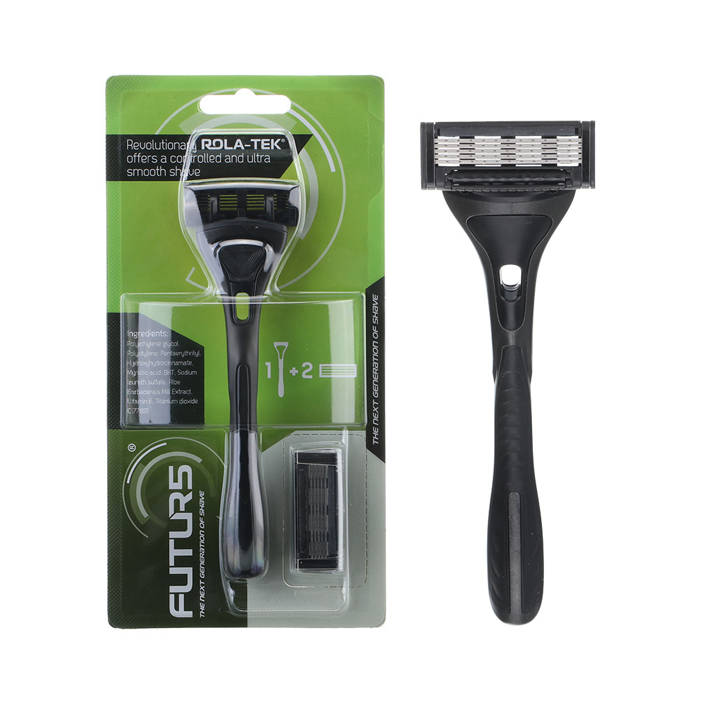 

Minleaf ML-HR2 Ultra-smooth Manual Beard Shaver Razor 5 Layers Precision Edging Blades Hair Shaving Tool Vitamin E & Aloe Vera Lubrication Strip with Blade Protector