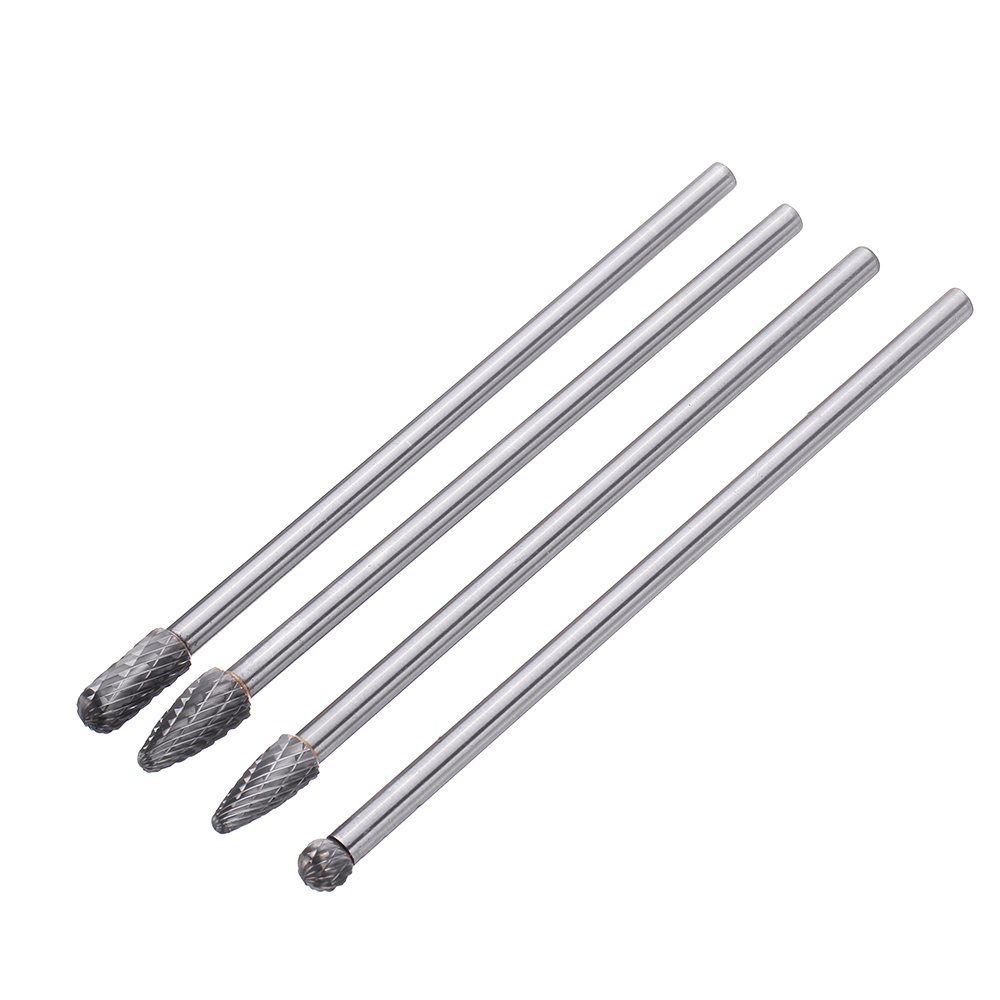 Drillpro 4Pcs 150-160mm Tungsten Carbide Rotary Burr Set 1/4 Inch Shank for Die Grinder Drill DIY Woodworking Metal Carving Polishing Engraving Drilli 10