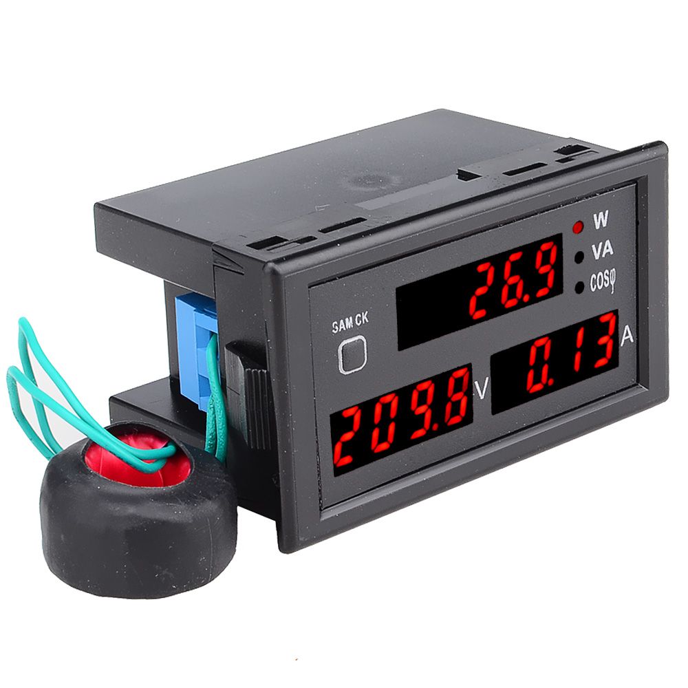

AC 110/220V Digital 80-300V 0-100A Watt Power Meter Voltage Volt Amp Tster Gauge Ammeter Voltmeter