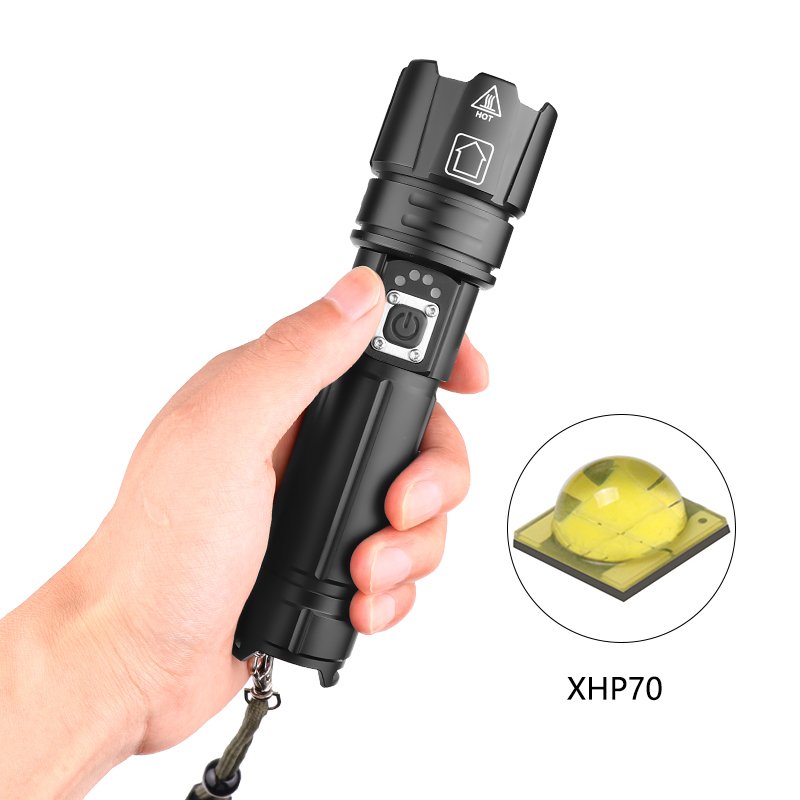 

XANES® 1476A XHP70 1500 Lumens USB Rechargeable 5 Modes Zoomable LED Flashlight Outdoor 18650/26650 Flashlight LED Torch