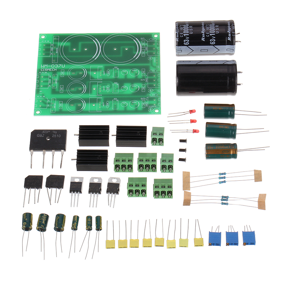 

DIY Rectifier Filter Power Board Kit LM317 LM337 Multi-channel Adjustable Rectifier Regulator Filter Power Module for Am