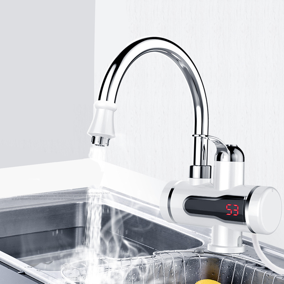 

3000W 220V LED Display Electric Instant Heating Faucet Tap Hot Faucet Water Heater Water Heating