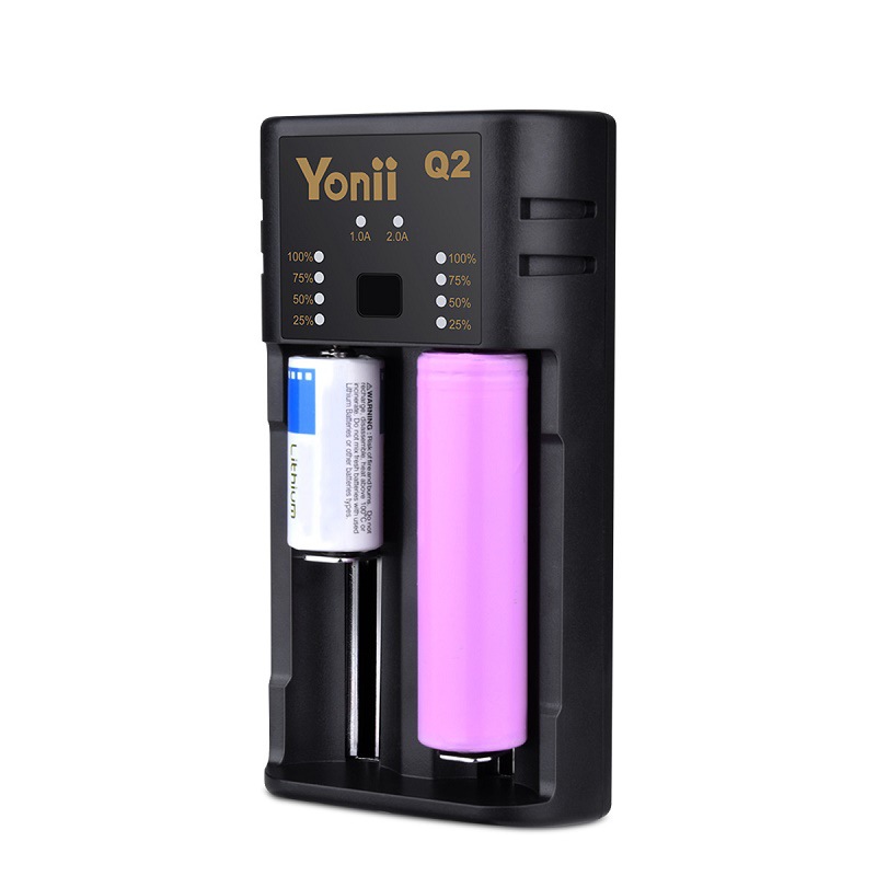 

Yonii Q2 Double Slot USB Rechargeable Lithium Battery Charger Multi-functional Intelligent Charger for 18650/26650/21700/AAA Battery