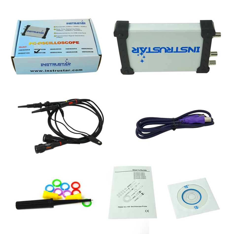 USB Based Oscilloscope 40M 100MS/s Spectrum Analyzer DDS Sweep Signal Generat 