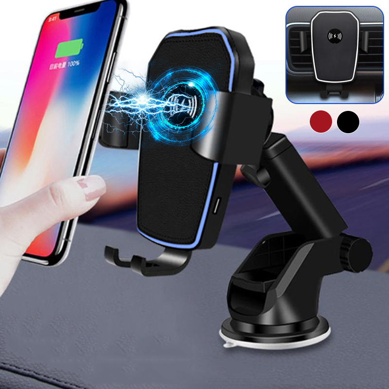 

WIS 10W 2 in 1 Qi Wireless Fast Charging Car Charger Mount Phone Holder Air Outlet Bracket