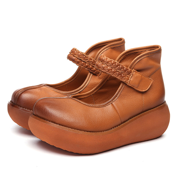 

SOCOFY Soft Flat Leather Loafers