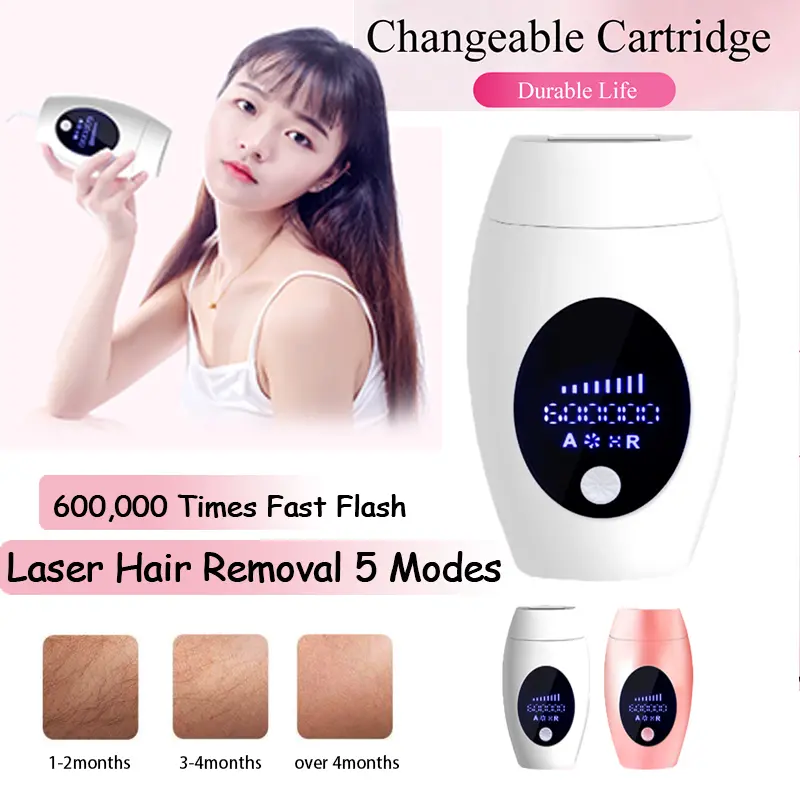 3 In1 Epilator Laser Hair Removal Instrument 8 Gear Hair Removal System Permanent Hair Removal Device 600,000 flashes