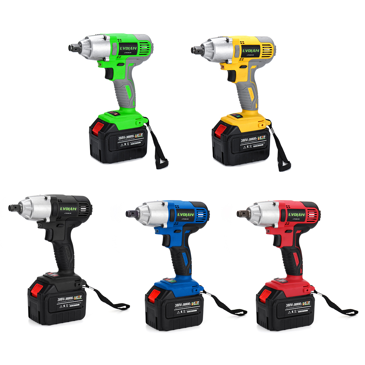 

388VF 38800mAh 1/2 inch Cordless Electric Impact Brushless Wrench Driver Hand Drill with Li-ion Battery
