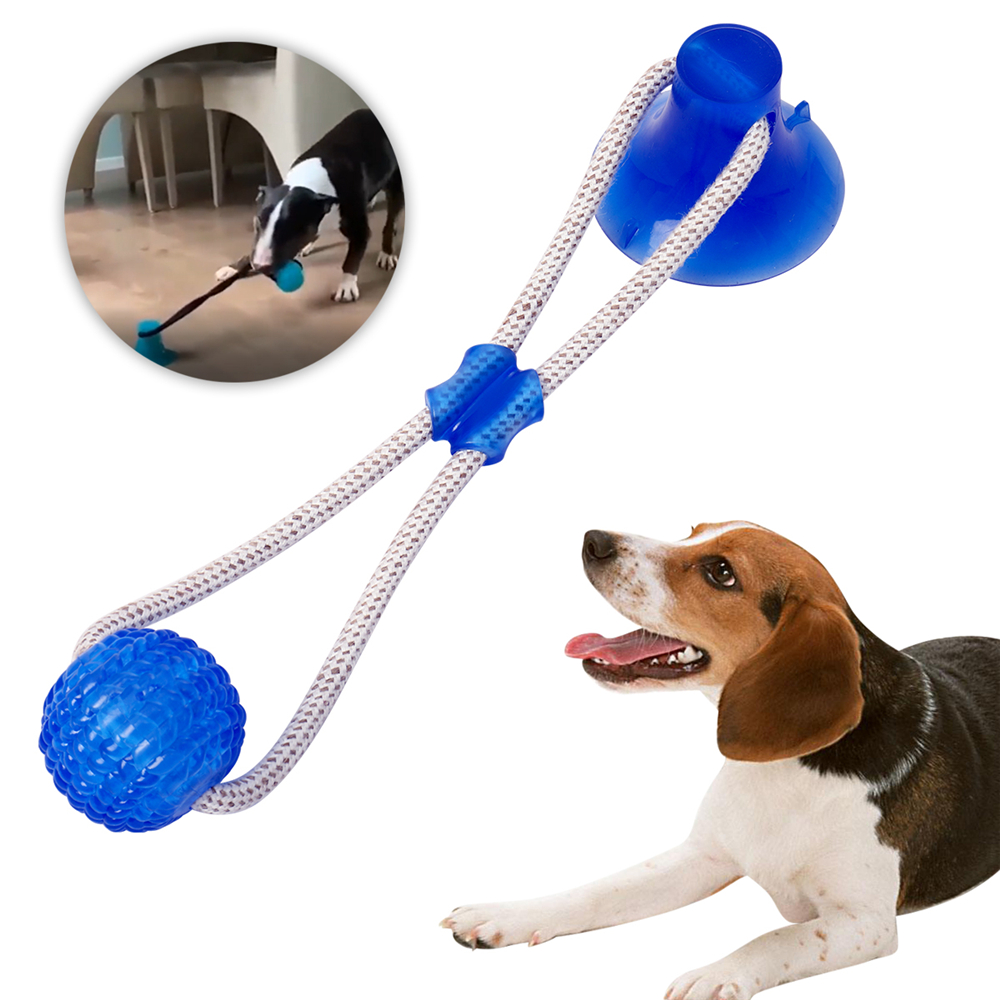 

Multifunction Pet Molar Bite Dog Toys Rubber Chew Ball Puppy Suction Cup Dog Biting Toy Cleaning Teeth Safe Soft Elastic