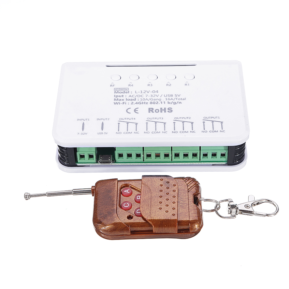 

4CH RF 433 МГц WIFI Переключатель Модуль EWeLink 4-канальный Беспроводной Дистанционное Управление Переключатель 4 Кнопка Дистанционное Управление