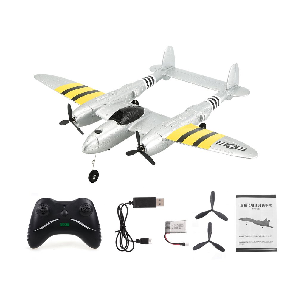 Flybear FX-816 P38 RC Airplane RTF 430mm Wingspan 2.4GHz 2CH EPP Aircraft Scaled Zoom Fixed Wing Outdoor Flight Remoted-controlled Plane Trainer