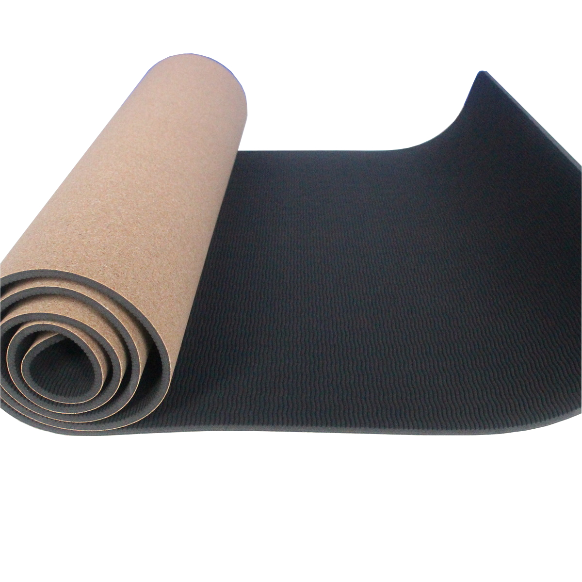 

183×61CMNatural Cork TPE Yoga Mat Brilliant Black Yoga Mat