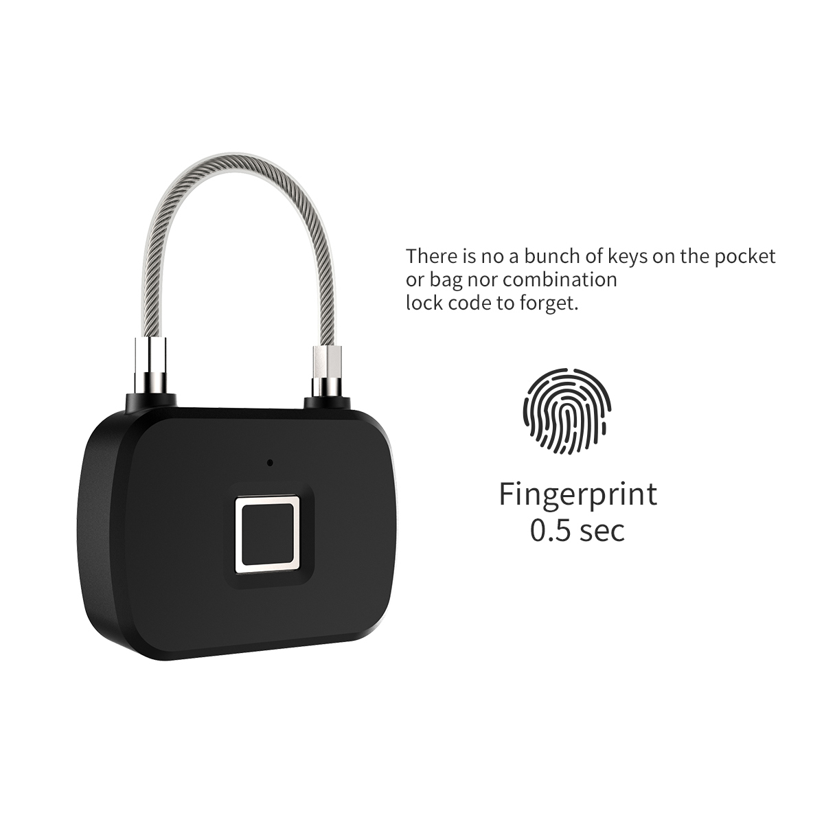 Smart Keyless Fingerprint Lock Luggage Anti-theft Security Suitcase Padlock Door 4