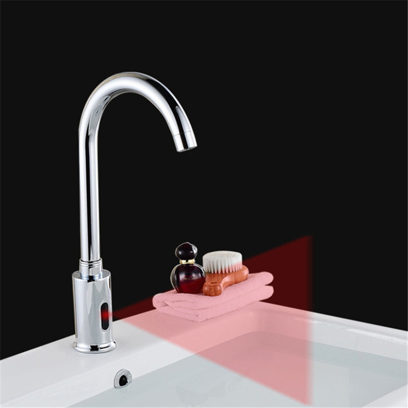

BoiRoo Automatic Infrared Sensor Kitchen Basin Sink Faucet Single Cold Tap Single Handle Deck Mount With Hose Controller Box Hands Free Medical Sensor Faucet