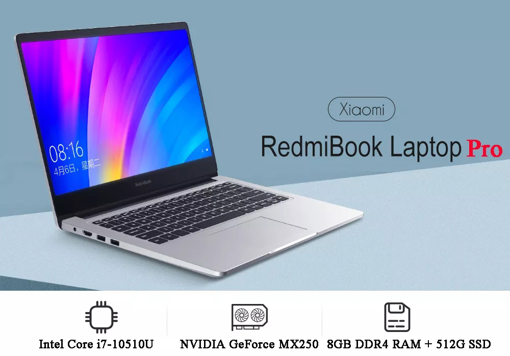 Xiaomi RedmiBook Laptop Pro 14.0 inch i7-10510U NVIDIA GeForce MX250 8GB DDR4 RAM 512GB SSD Notebook 18