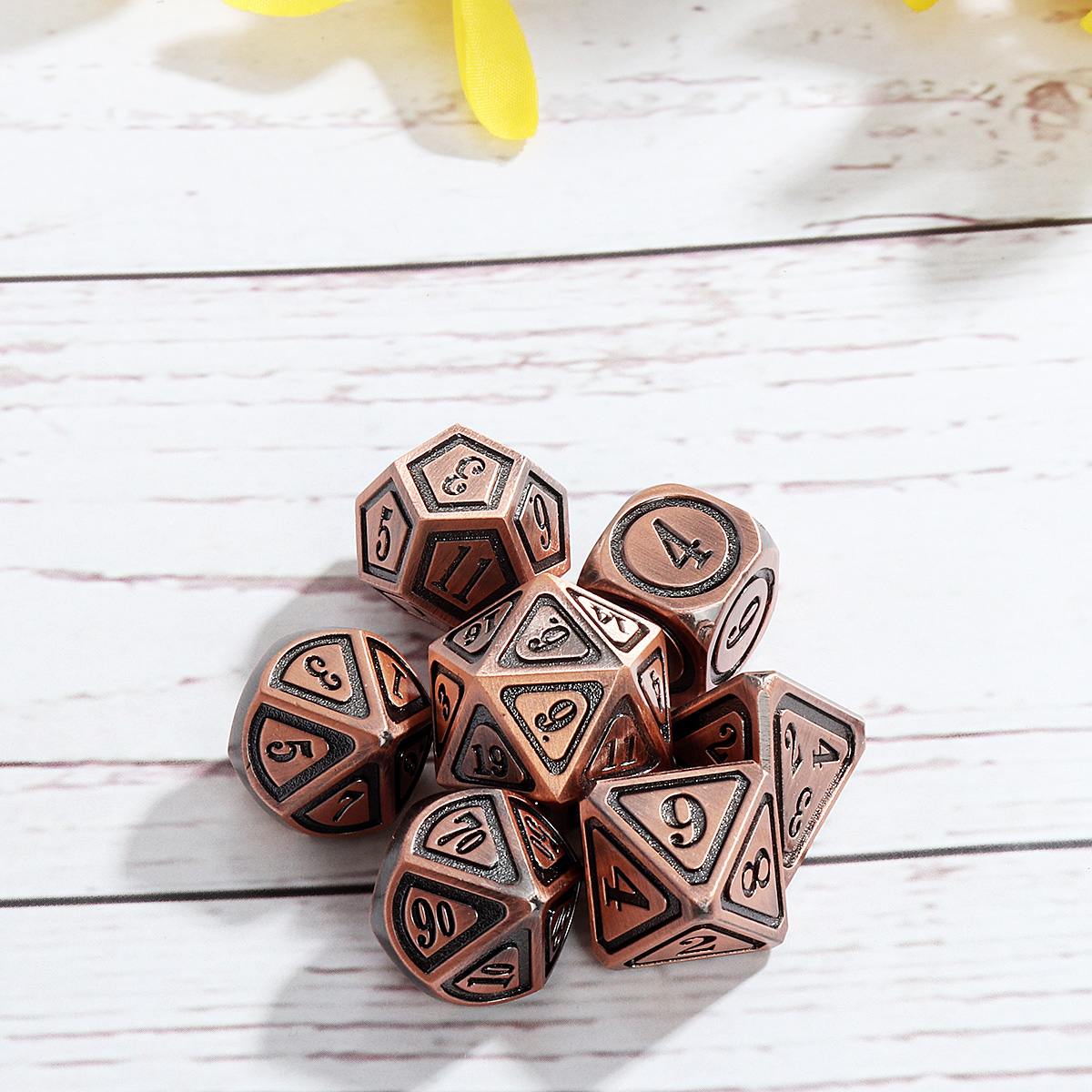 7Pcs DND Polyhedral Dice For Role Playing Game Metal Dice Set 