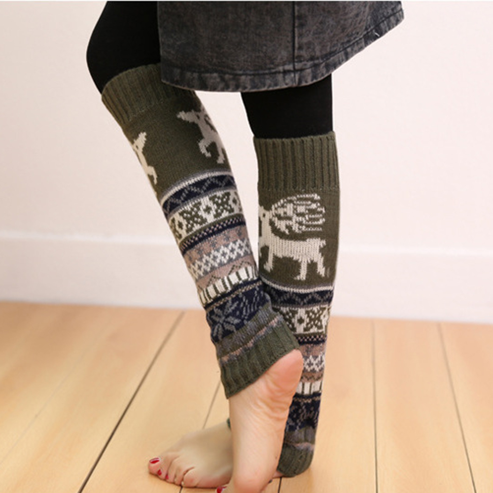 

Compression Socks Deer Pattern Knitting Piles Socks