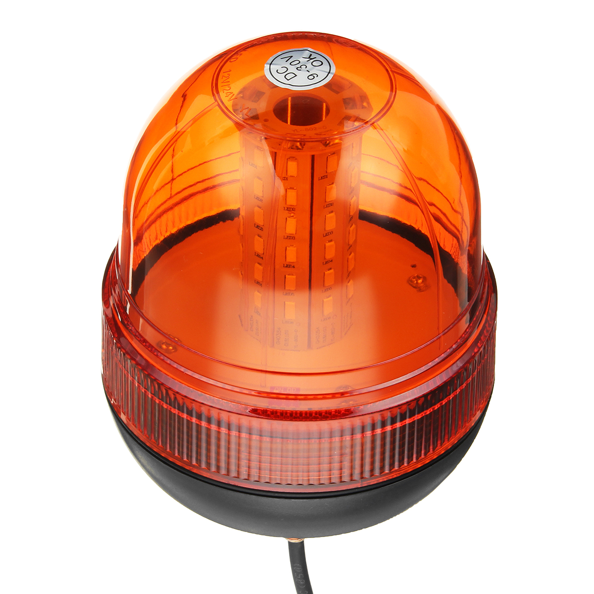 

12V 24V Одноболтовое крепление 60 LED Мигающий желтый Оранжевый предупреждающий световой сигнал Тракторный маяк IP65