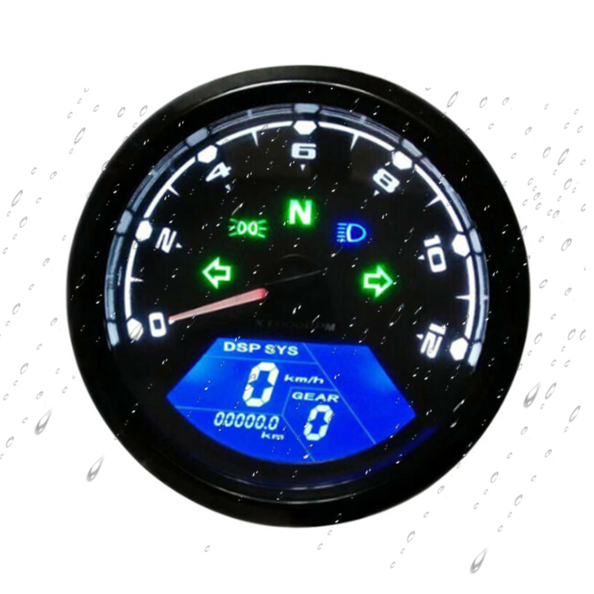 Universal KMH Motorcycle Fuel Level Meter Digital Odometer Speedometer Gauge 12V