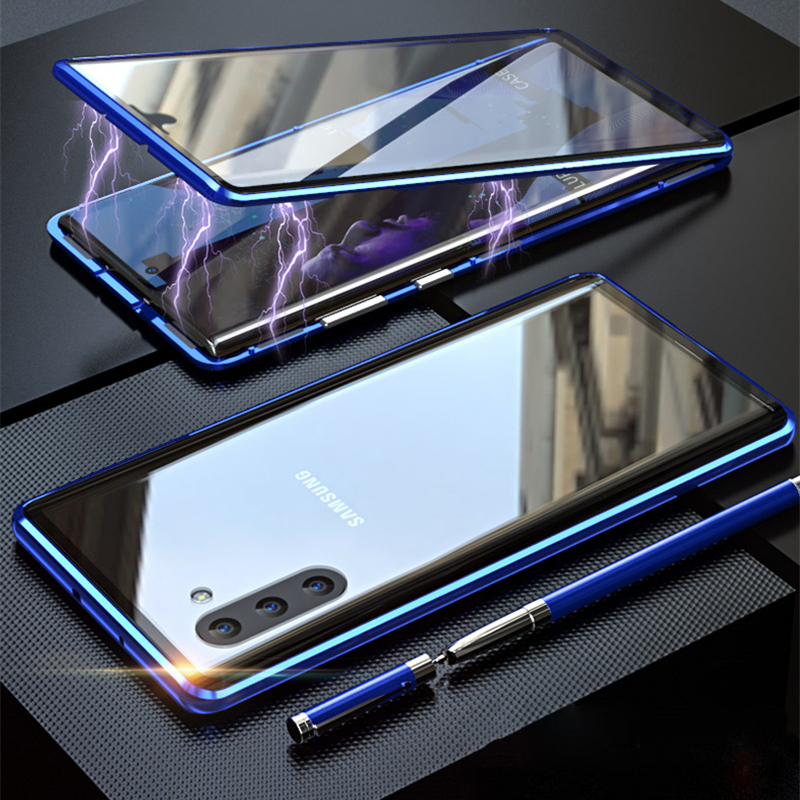 

Bakeey 360º Full Body Magnetic Adsorption Aluminum Alloy Tempered Glass Protective Case For Samsung Galaxy Note 10/Note 10 5G