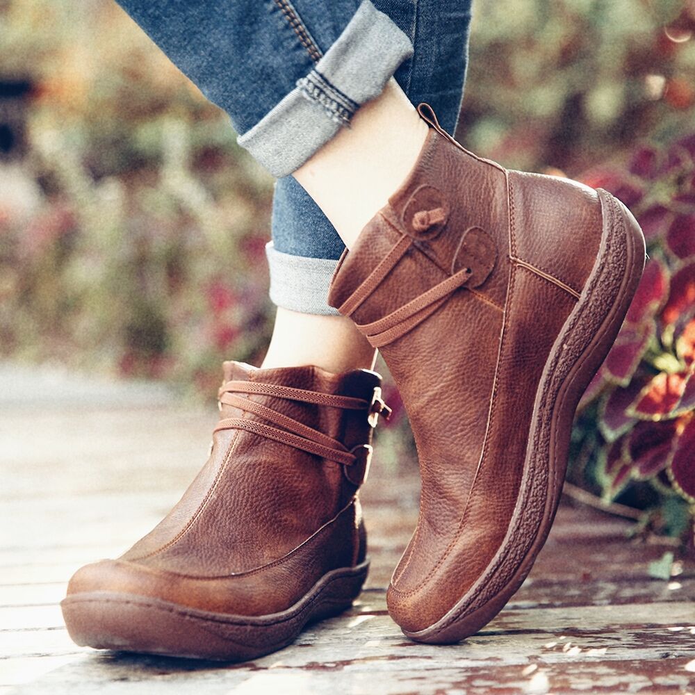 

Retro Non-slip Soft Sole Casual Leather Ankle Boots