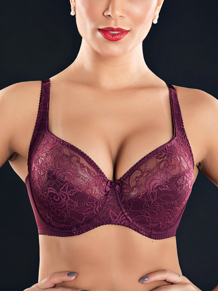 

I Cup Plus Size Full Coverage Lace Bra