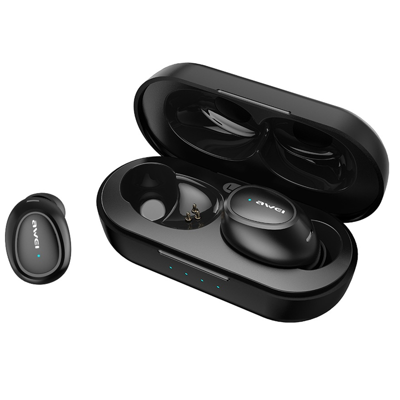 

Awei T6 TWS Wireless bluetooth 5.0 Earphone HiFi Stereo Sports Bilateral Calls Headphone with Charging Box
