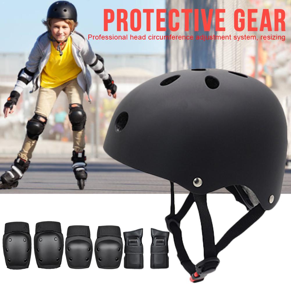 Adult Kids Helmet Knee Elbow Wrist Pads Protector Gear Bike Skateboard Roller 