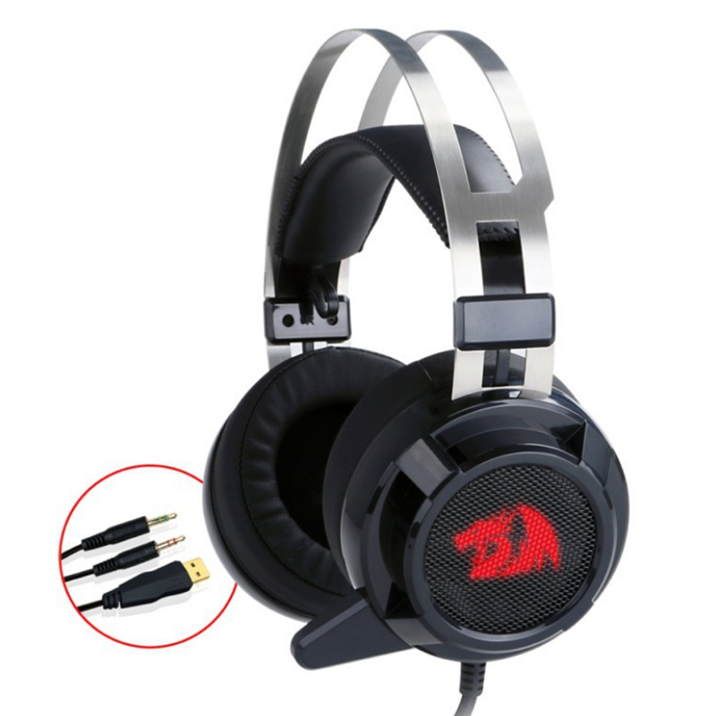 

Redragon H301 Omnidirectional 3.5mm + USB Wired Gaming Headphone Virtual 7.1 Surround Sound Breathing LED Backlight Head