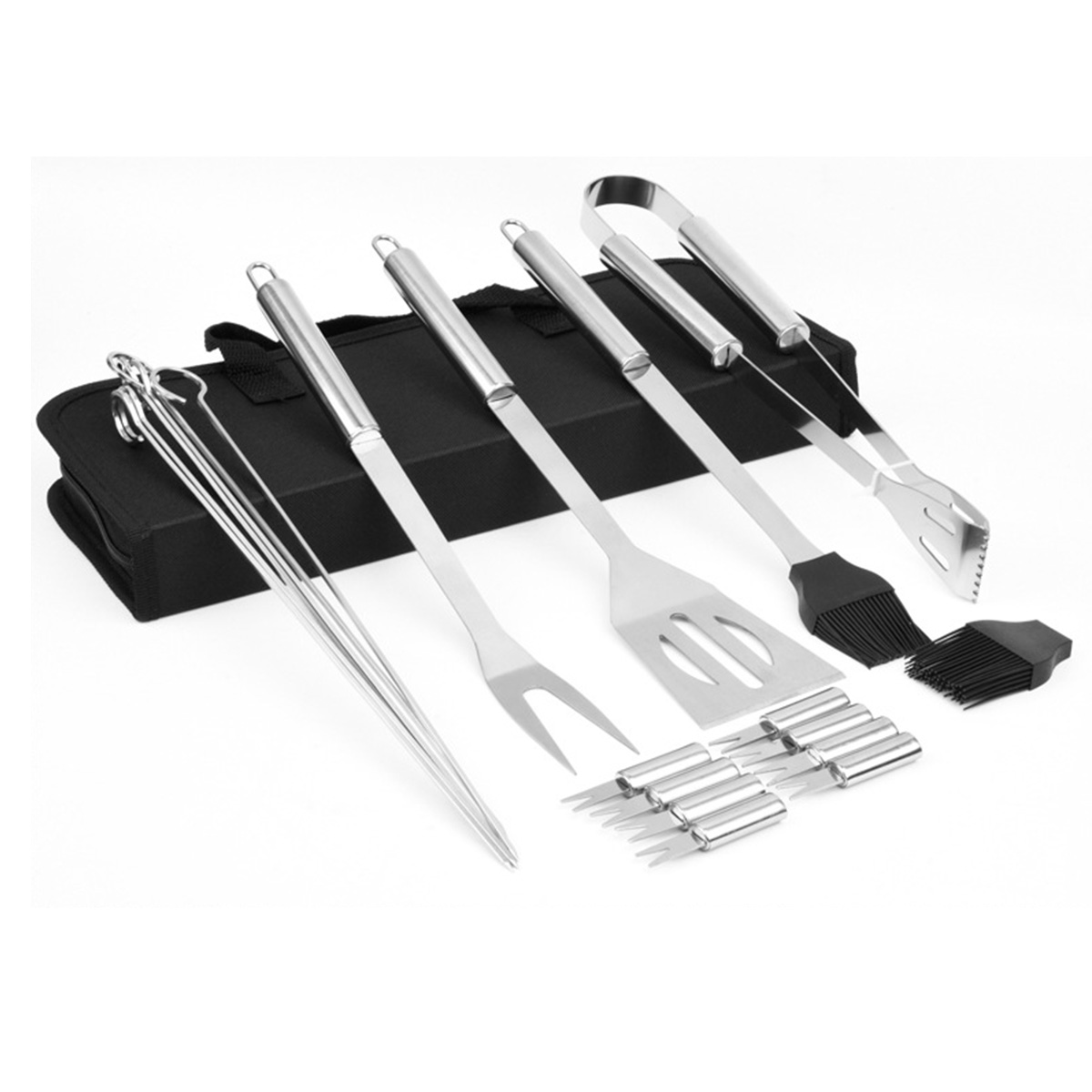 

Barbecue Grilling Tools Set BBQ Utensils Stainless Steel BBQ Stick Fork Camping Outdoor Cooking Tools