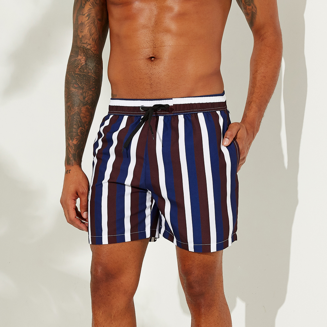 

Multi Color Stripe Swim Shorts