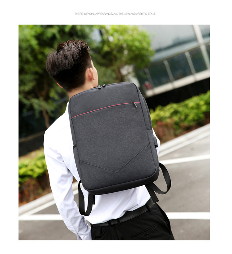 FLAMEHORSE Laptop Multifunctional Pure Color Business Casual Backpack USB Charging Trolley Bag 12