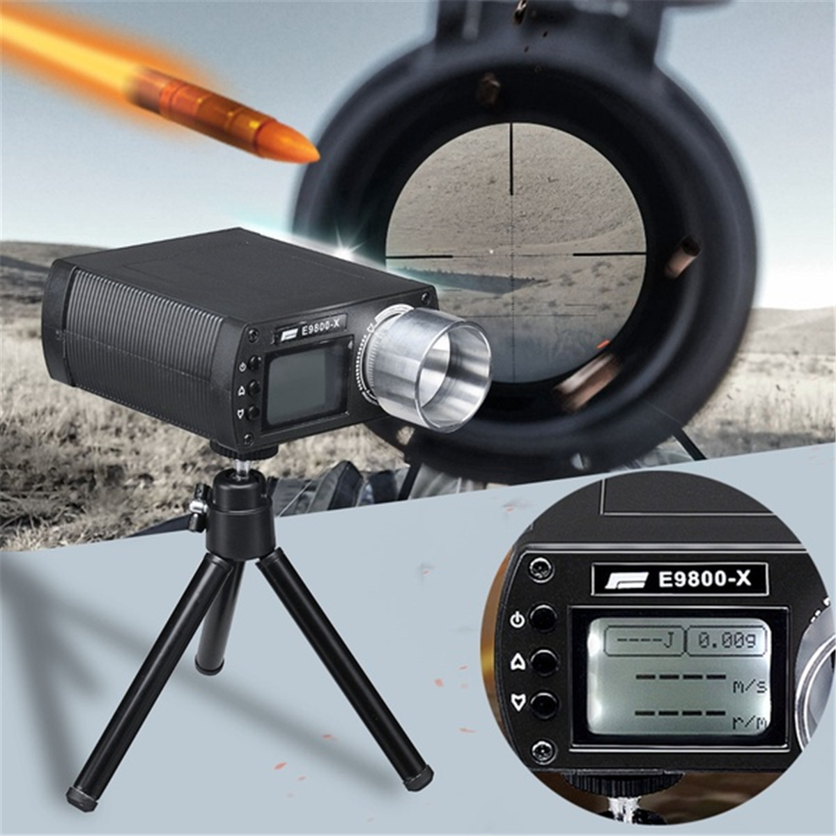 E9800-X Shooting Speed Tester High-Precision Shooting Chronograph LCD Screen 34