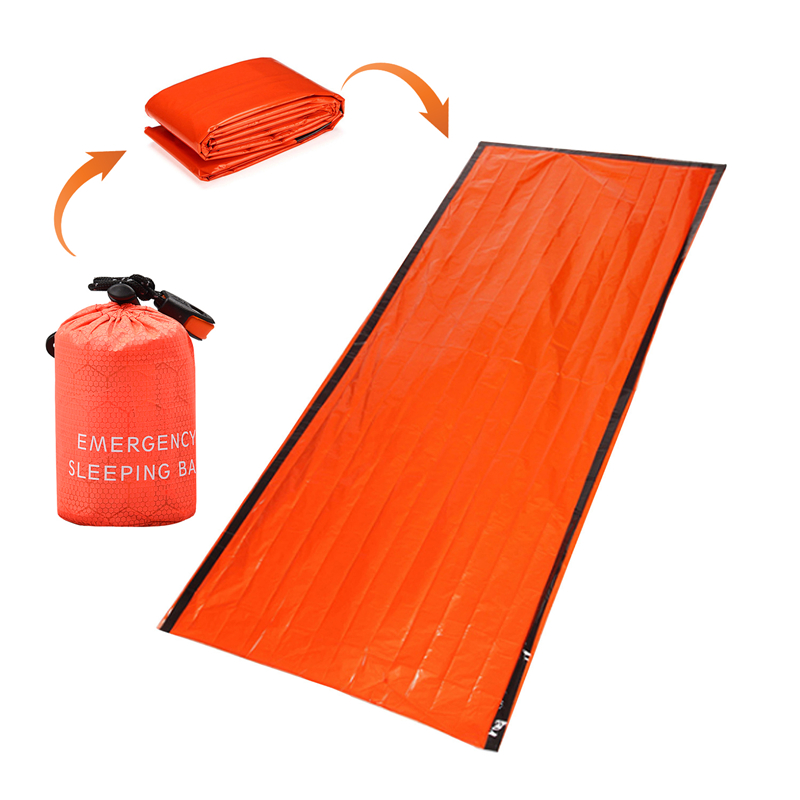 

Outdoor PE Reusable Emergency Sleeping Bag Thermal Waterproof Camping Survival Blanket