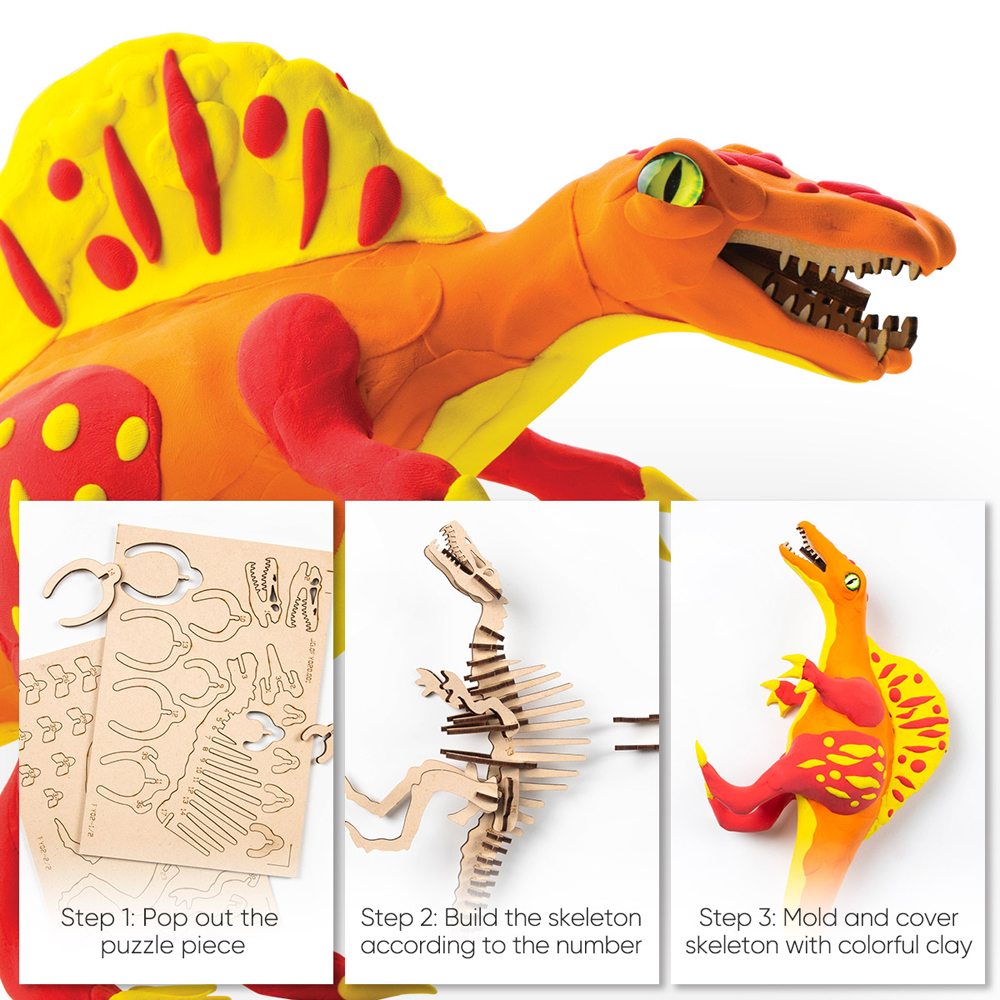 Robotime Clay Dinosaur Series 3D Puzzle Modeling Clay Children's Manual DIY Rubber Color Mud Toys 25