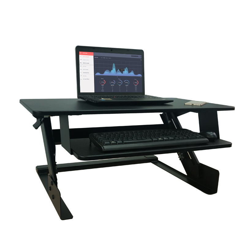 

TED'S 039 Laptop Desk Computer Table Adjustable Height Lift Sit-Stand Dual Use Desktop Workstation with Keyboard Tray