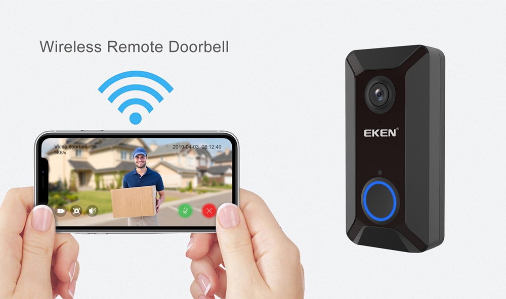 Bakeey V6 720P 166° Smart Wireless WIFI Video Doorbell Camera Cloud Storage Chime Visual Intercom Night Vision 4