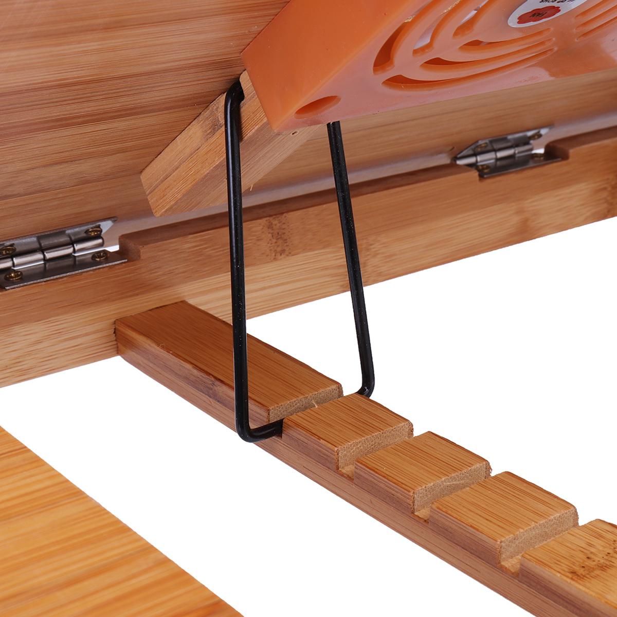 Portable Folding Lap Desk Bamboo Laptop Breakfast Tray Bed Table Stand Fan 15
