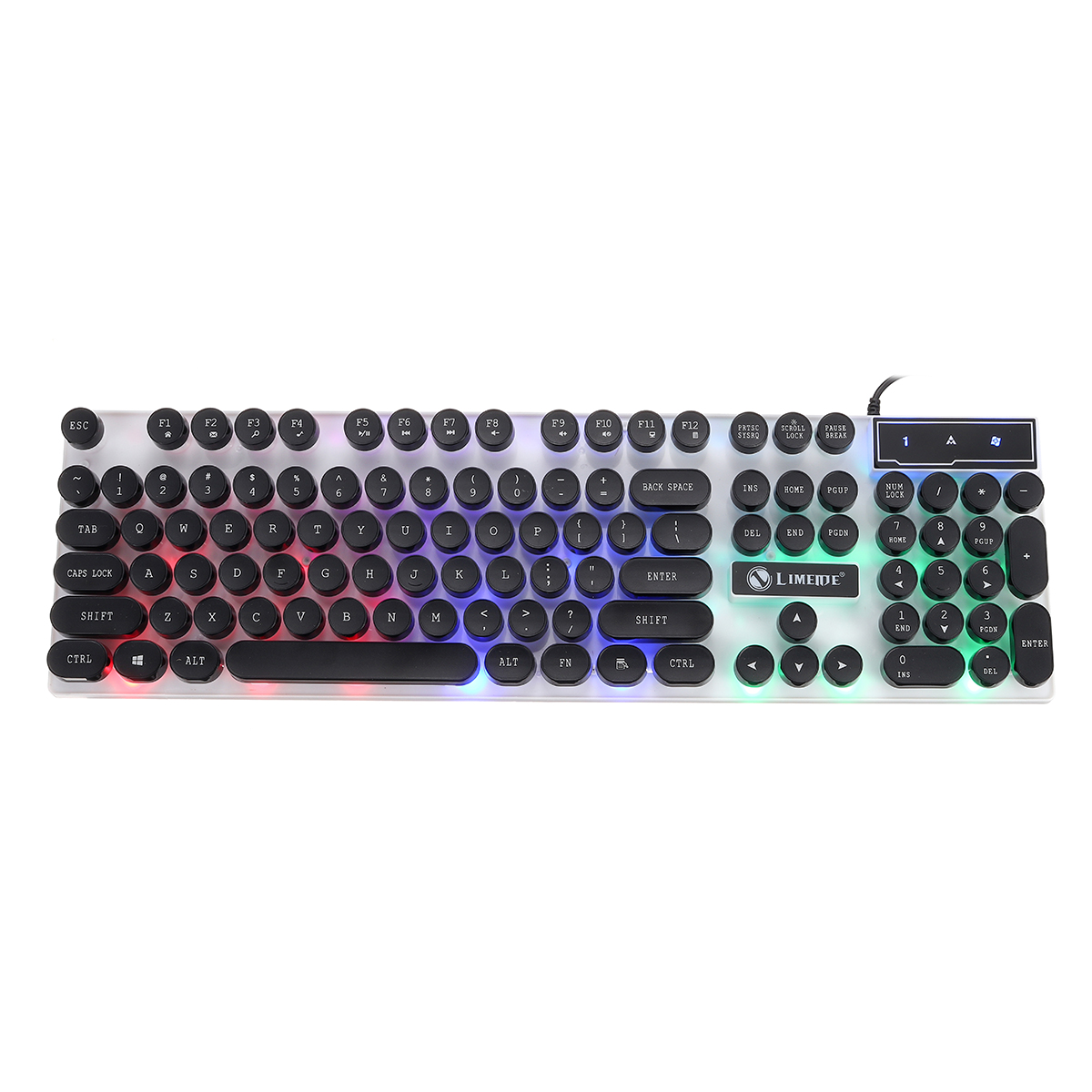 

104-клавишная проводная PUNK подсветка регулировки RGB LED эргономичная игровая подсветка Клавиатура для портативных ПК