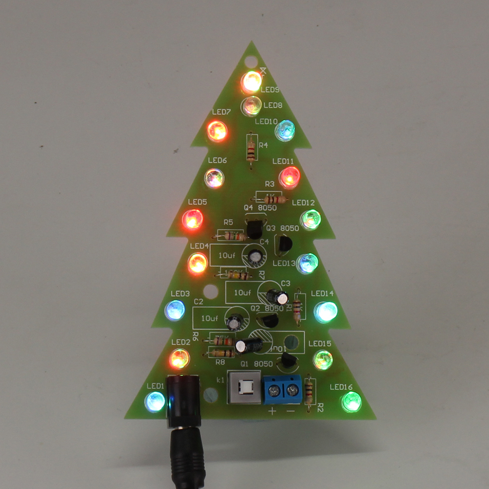 

Собранный USB Рождественская Елка 16 RGB LED Цвет Света Электронная ПЕЧАТНАЯ ПЛАТА Елка Украшения Детей Подарок Обычная