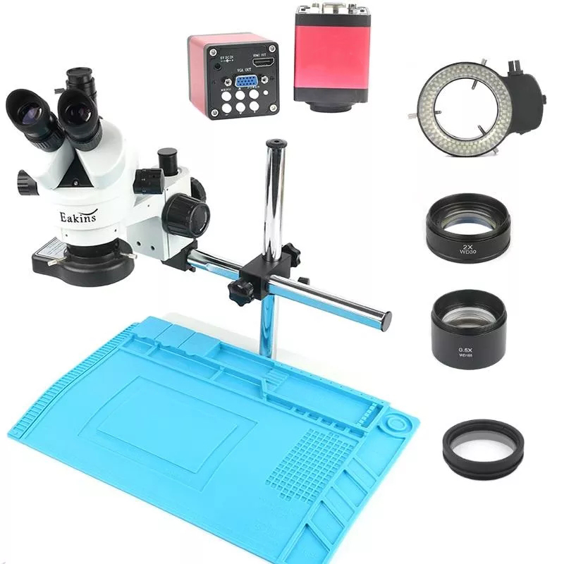 

Industry 3.5X-90X Simul-focal Trinocular Stereo Microscope VGA HD Video Camera 720P 13MP For Phone PCB Soldering Repair Lab