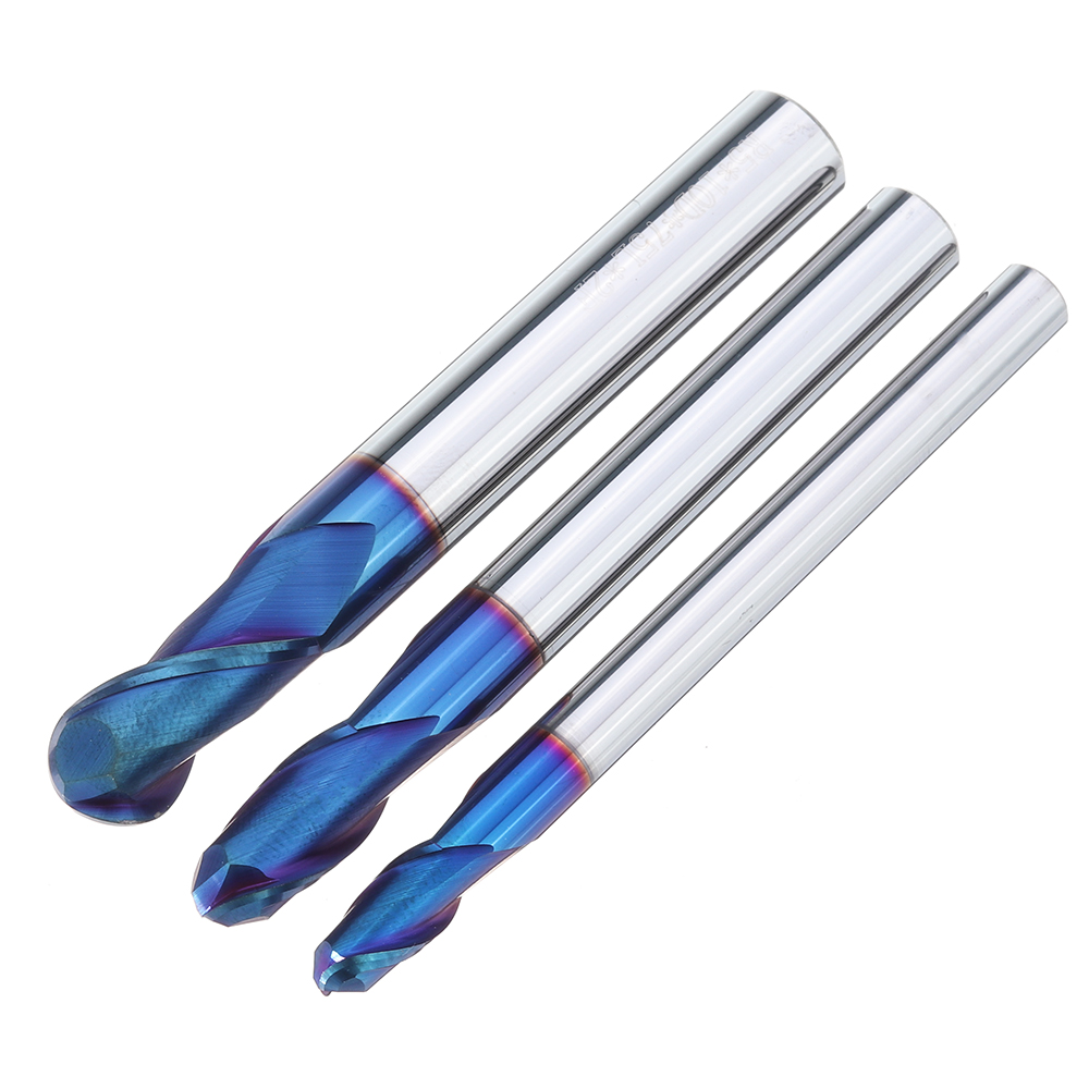 

Drillpro R3/R4/R5 2 Flutes Ball Nose End Mill HRC60 Blue NaCo Coating Tungsten Steel Carbide CNC Milling Cutter