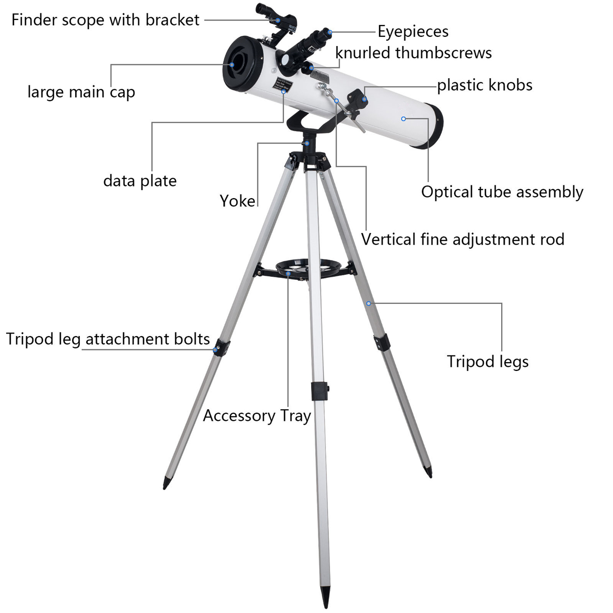 Performance 700-76 Reflector Astronomical Telescope 12