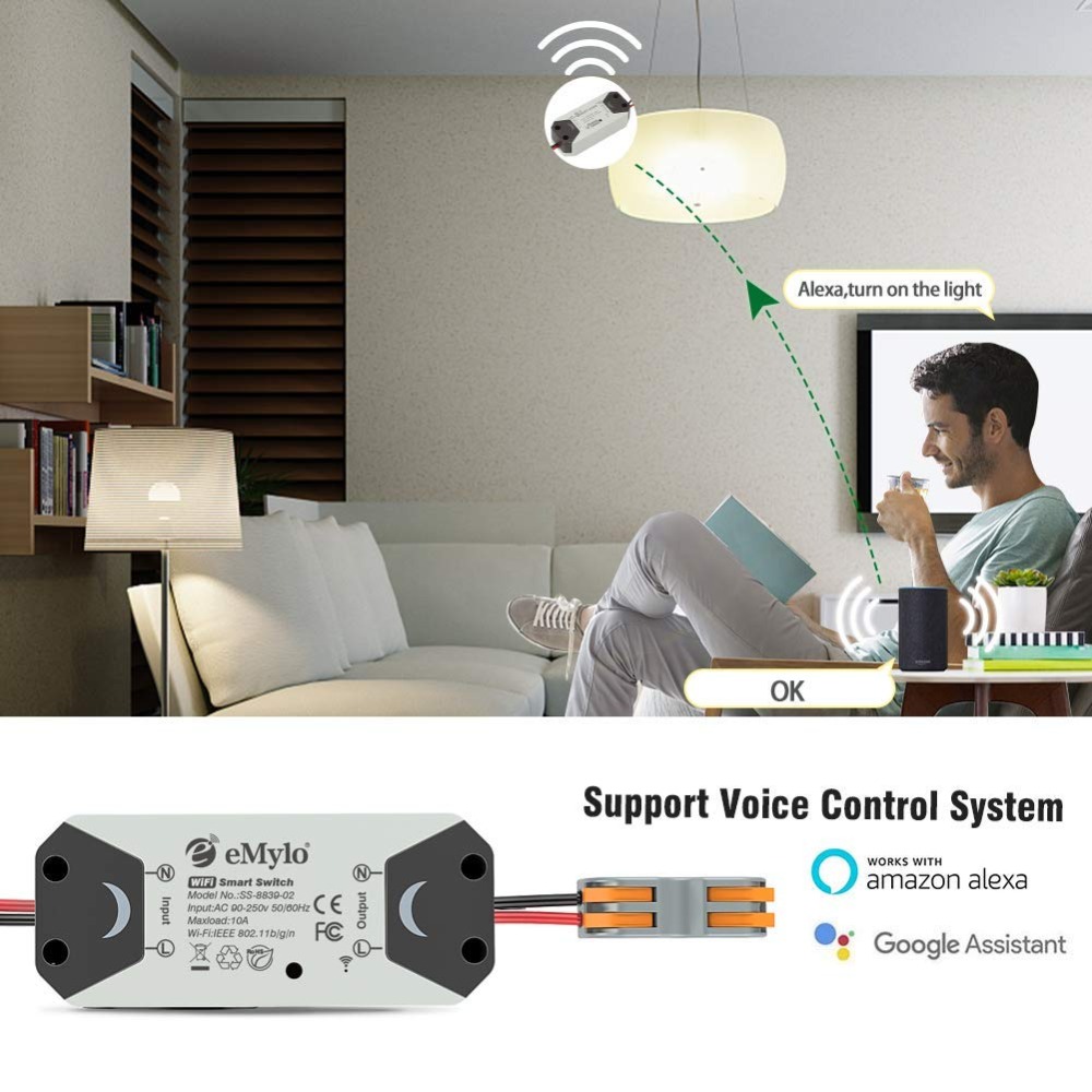 Bakeey DIY Wireless WiFi Breaker Smart Switch Work with Google Home Alexa For Smart Home 10