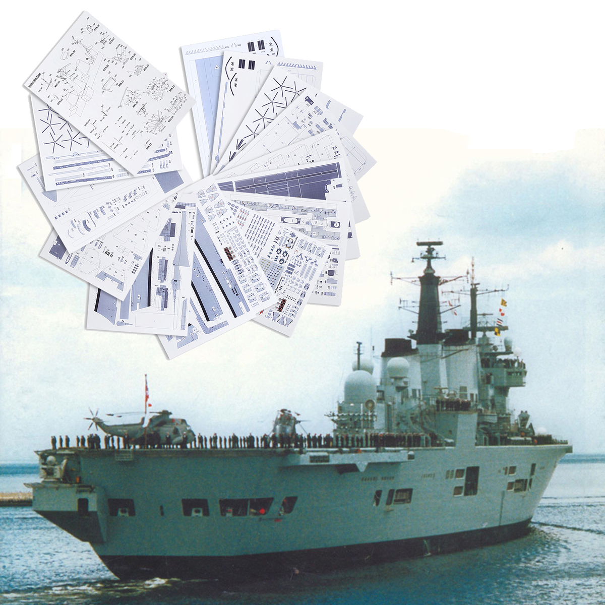 

1:400 3D Paper Model DIY England Invincible Class Aircraft Carrier Ship Boat Kit Sailing Boats Model
