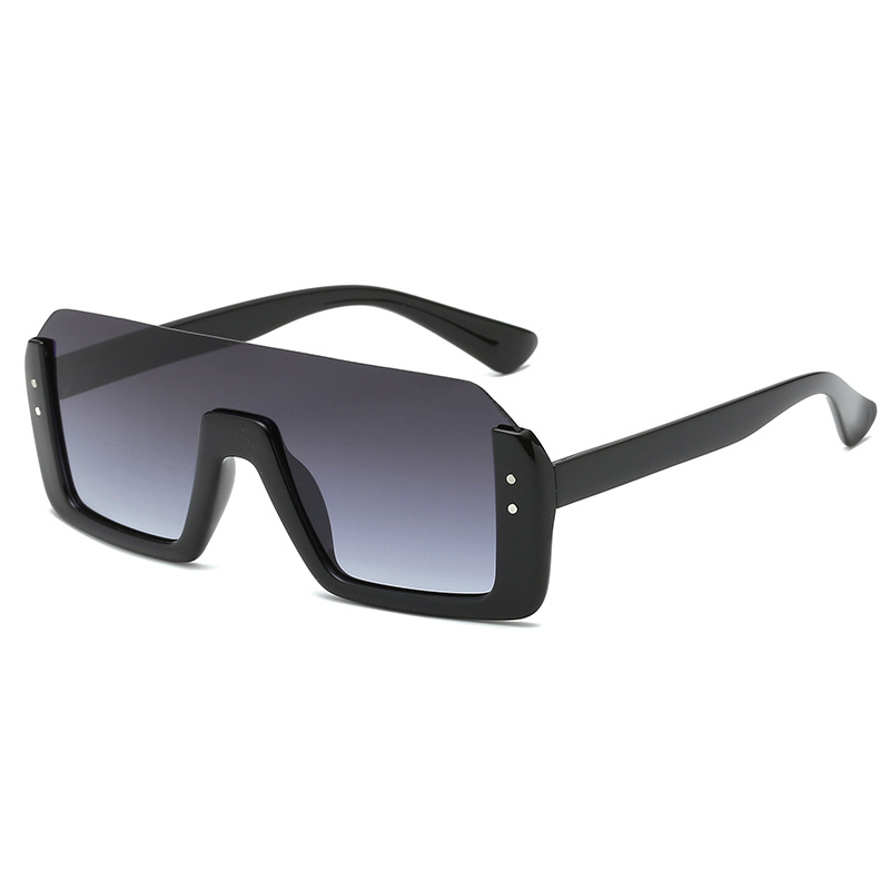 

Unisex Retro Big Box Square Anti-UV Sunglasses Half Frame Rivet Sunshade Sunglasses