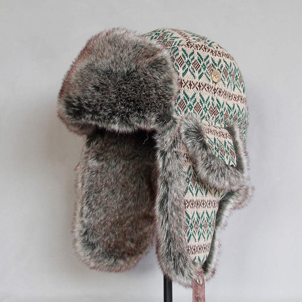 

Print Trapper Hats Beanie Russian Winter Warm Hats