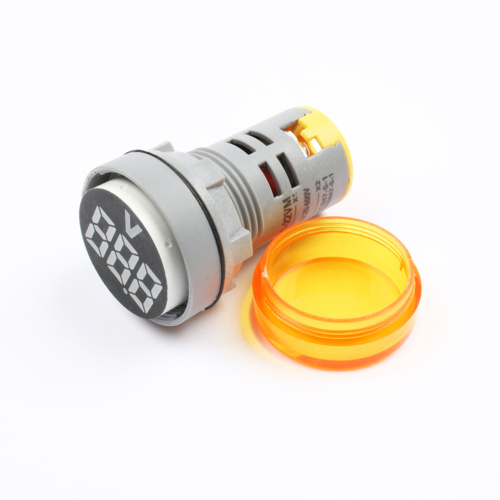 

3pcs Yellow 22mm Voltage Measuring Instrument Mini Voltage Meter Colorful AC 20~500V AD101-22VM Indicator Voltmeter
