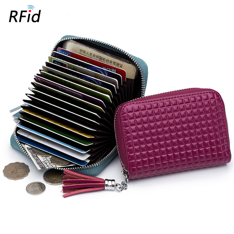 

Women RFID Antimagnetic Genuine Leather Multi-slots 16 Card