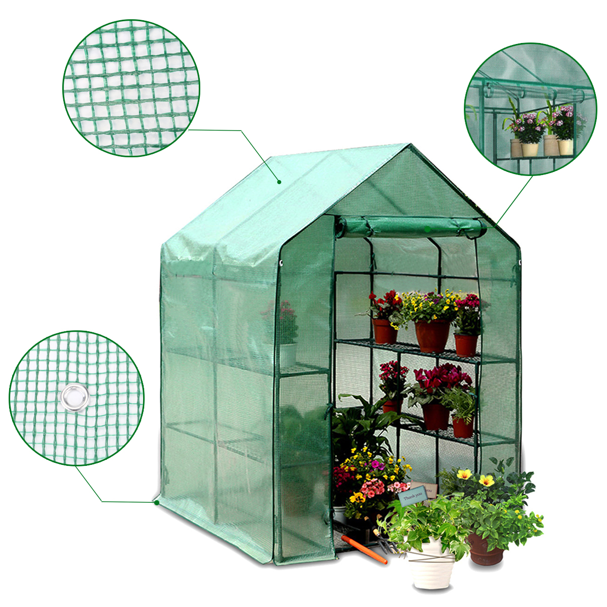 

Roof Garden Greenhouse PVC Cover Durable House Flower Plant Warm Shelf Shed Planting Grow Box